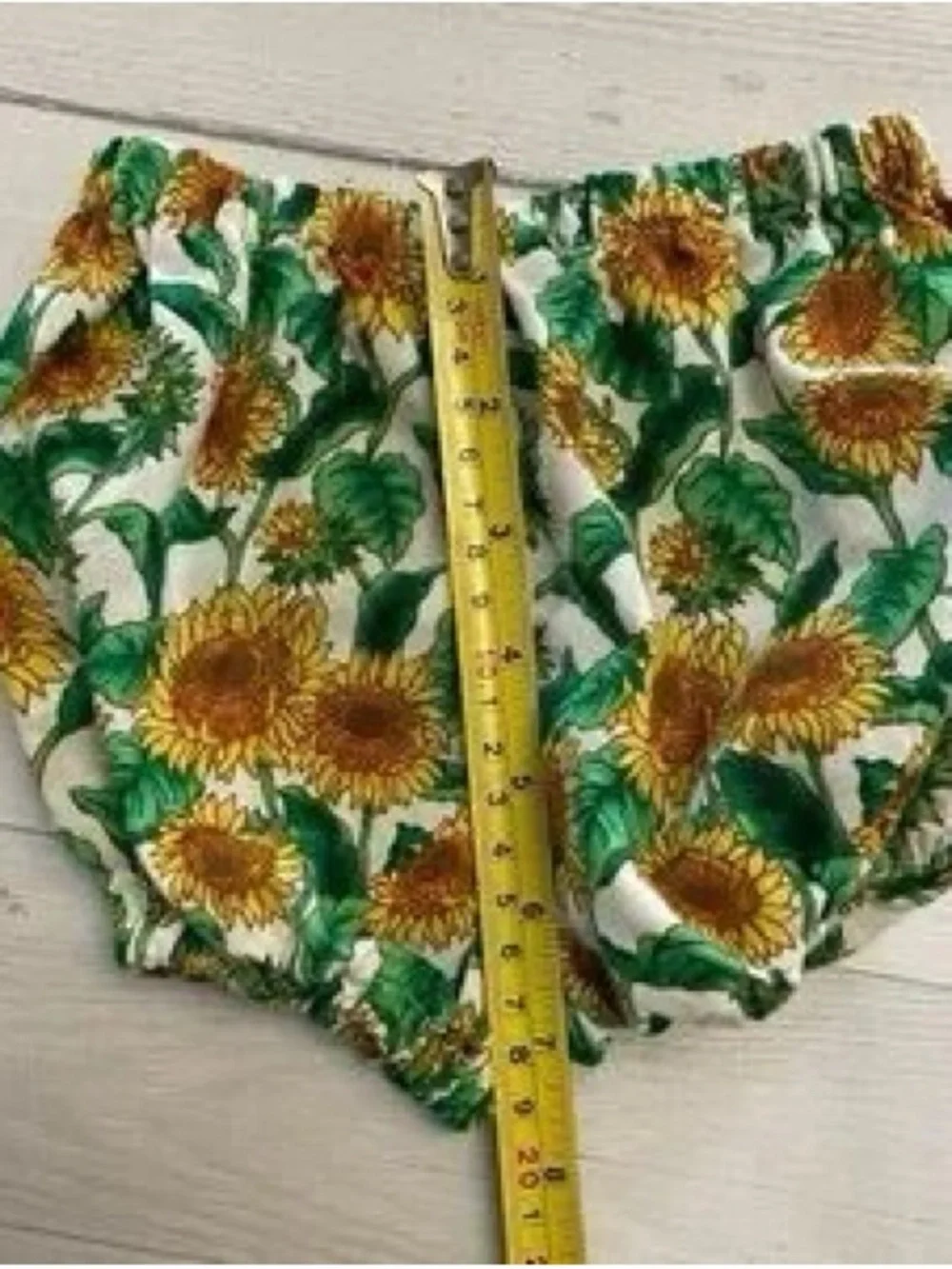 Sunflower Print Baby Bloomers & Bonnet Set - Green/Yellow